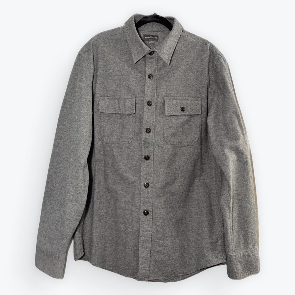 L.L. Bean Premium Archive Mens Chamois cloth Shirt Size LT NWOT Gray Heather